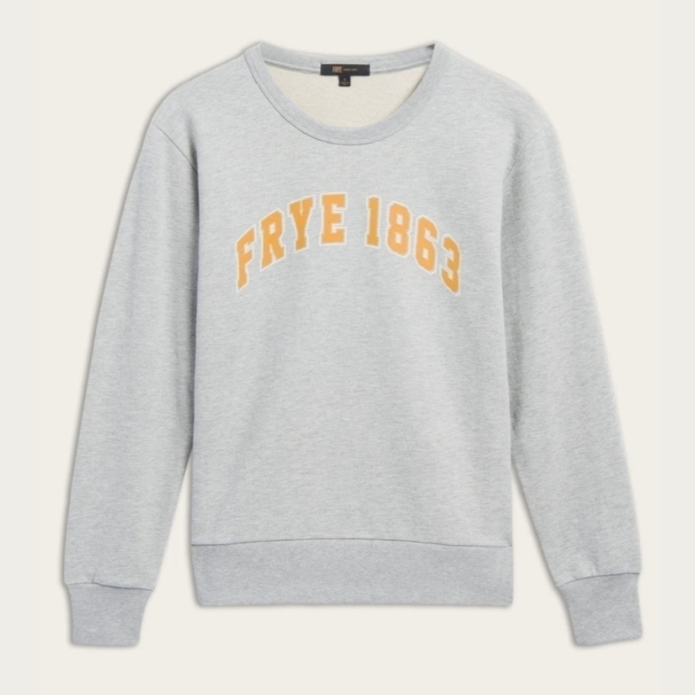 FRYE Heather Grey Spellout Classic Sweatshirt NWT Size Large
